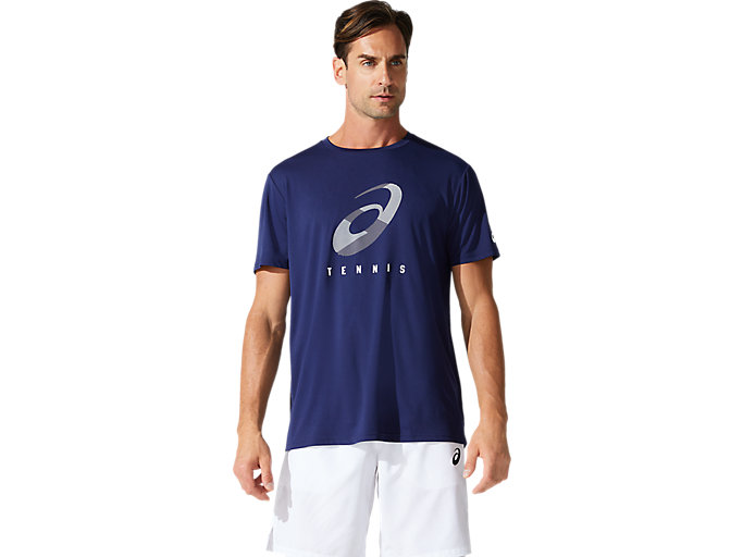 Asics Court M spiral tee férfi póló/kék Asics Court M spiral tee férfi póló/kék