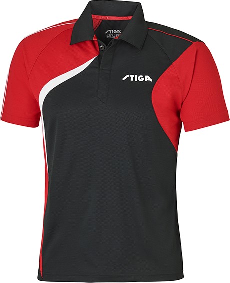 Stiga Shirt Voyage Uniszex Pol Black/Red/White