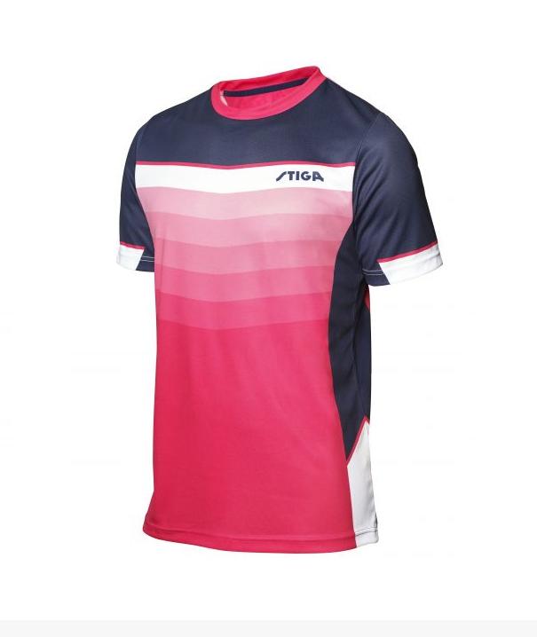 Stiga River Shirt uniszex póló Pink/Navy/White Stiga River Shirt uniszex póló Pink/Navy/White