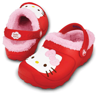 Crocs Hello Kitty Lined Custom Clog Red/Bubblegum téli papucs