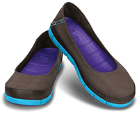 Crocs Stretch Sole Flat Espresso/Electric blue ni cip