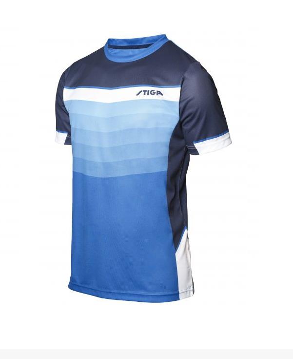 Stiga River Shirt uniszex póló Blue/Navy/White