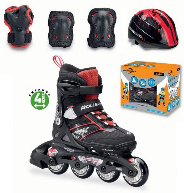 Rollerblade Spitfire Cube gyermek grkorcsolya szett fekete/piro