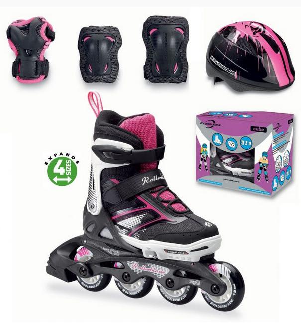 Rollerblade Spitfire Cube gyermek grkorcsolya szett fekete/pink