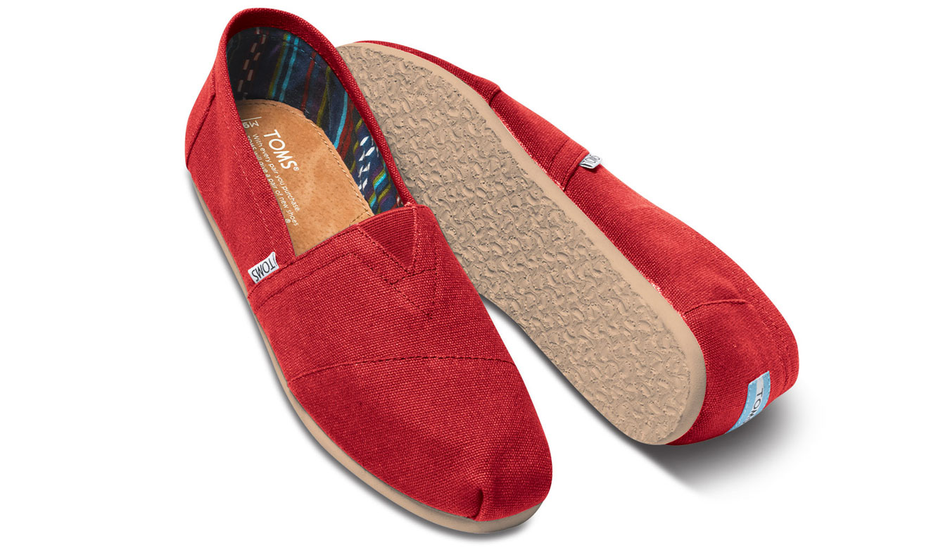 Toms Classic Red Canvas férfi cipő